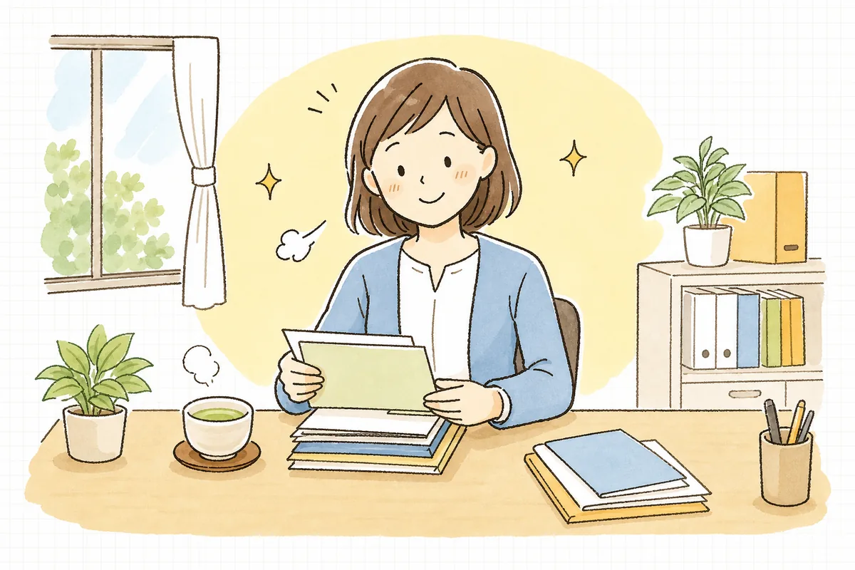 売掛金の消し込みが終わり、残高が合った手応えでほっと一息ついているひとり経理の担当者